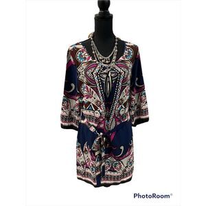 Belted Scoop Neck Dress by Pink Owl
